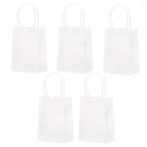 Enveloppe cadeau 5pcs Sac fourre-tout en plastique PVC transparent réutilisable avec poignée Beau 20 25 7 / 17,5 17,5 9,5 / 20 30 10/16 15 7cm