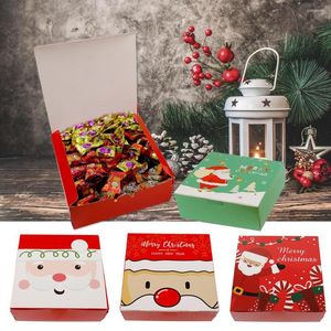 Geschenkwikkeling 5 -stcs/Set Christmas Box Paper Tassen Merry verpakkingsdozen Xmas Jaar chocoladekandsfeestjes benodigdheden