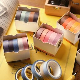 Geschenkwikkeling 5 -stcs/Set Stuurwinkel Tape kantoor Studenten Paper Diy Planner Maskeerlijsten Tapes Stickers Decoratief