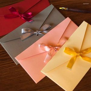 Envoltura de regalo 5 unids / set Sobres occidentales vintage Cinta linda Bowknot Sobre de papel para letras Fiesta de boda Tarjetas de invitación de Navidad Cubierta