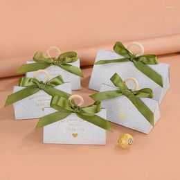 Enveloppe cadeau 5pcs argent archeur triangle bonbons de bonbons au chocolat emballage en papier baby shower shower de vacances de mariage anniversaire décor de fête