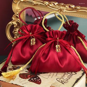 Geschenkomschakeling 5 -stcs Wedding Candy Bag Special voor verpakking Rode verjaardag Kerstmis Souvenir Chocolade Groothandel