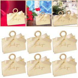 Envoltura de regalo 5 unids Cajas de dulces de boda Caja de triángulo plegable portátil Goodies Caja de embalaje con cinta para 2024 Suministros de fiesta