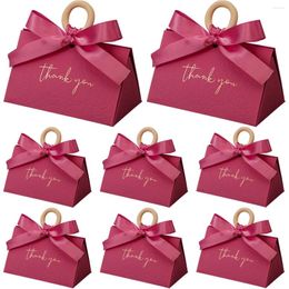 Regalos de regalos Cajas de bodas 5pcs con cinta de triángulo plegable portátiles P solas de chocolate para nupcial