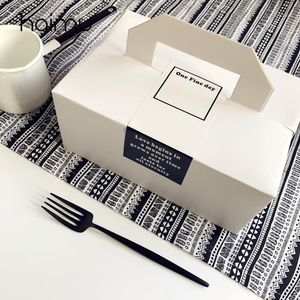 Geschenkomschakeling 5 -stks witte Zwitserse roll mousse cakebox voor verpakking broodkoekfestival party dessert bakdecoratieboxen1