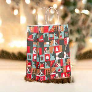 Emballage cadeau 5 pièces avec poignée Portable décoratif noël père noël flocon de neige pochettes d'emballage sacs fournitures de fête