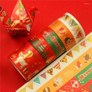 Gift Wrap 5Rolls/lot Kerst Elementen Masking Papier Tape Sticker Set DIY Hand Account Craft Journal Planner Box decor Materiaal