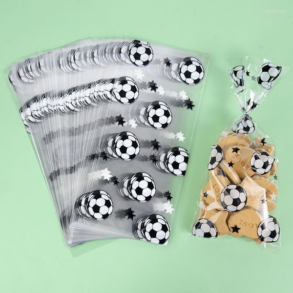 Cadeau cadeau 6/10/25pcs fête de football sac en papier kraft portable football bonbons faveur garçon enfant anniversaire goody fournitures de décoration