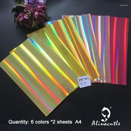 Geschenkwikkeling 6 kleuren X 2Sheet Cardstock Paper Kaart Stock Colors Shades Holographic A4 250GSM Scrapbooking Pack Craft Pad Alinacraft