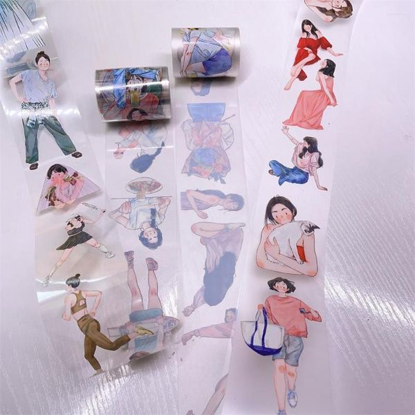 Papier cadeau #6 Original Figure belles filles Washi bandes pour animaux de compagnie journaux Scrapbooking bricolage autocollant adhésif ruban de masquage 5 cm x 10 M