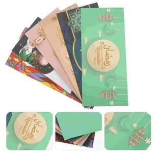 Geschenkwikkeling 6 PCS Envelops Cards Ramadan Eid Blank Greeting Happy Decorations Presents Invitations Muslim Red Festival