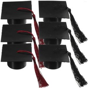 Geschenkwikkeling 6 PCS Graduation Hat Candy Box Cap met Tassel Party Gunstboxes