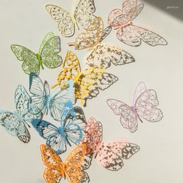 Papel de regalo, 6 uds., pegatinas de encaje de mariposa hueca para álbum de recortes, Collage romántico, manual creativo, Material decorativo DIY, papelería coreana