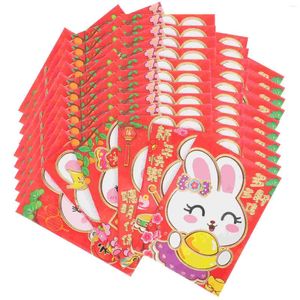 Envoltura de regalo 60 PCS Lai See Bag Año Paquete rojo Decoración japonesa Papel Bolsa de dinero Suerte Sobre El niño creativo