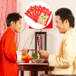 Papier Cadeau 60 Pcs Année Le Tigre Petits Paquets Rouges Poche Portefeuille Enveloppes Petit Style Chinois Papier Fête Du Printemps Poches Argent