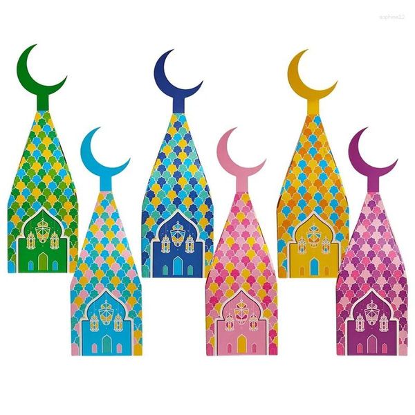 Envoltura de regalo 60 piezas Ramadan Eid Cajas Moon Treat Box Papel Suministros decorativos para Festival Holiday S Bolsa de dulces