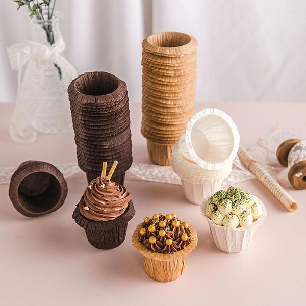 Envoltura de regalo 60 unids Taza para hornear Tazas de pastel Muffin Liners Cupcake Wrapper Herramientas de decoración de papel DIY Molde Suministros de cocina