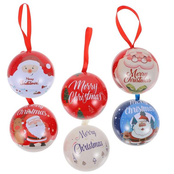 Cadeau cadeau 6pcs boîte de bonbons de Noël boules de bonbons conteneur (style mixte)