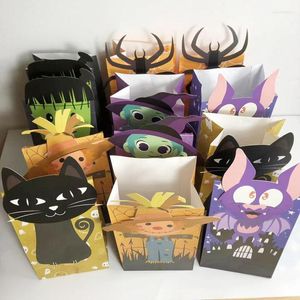 Geschenkwikkeling 6 stks Halloween Decorations Kraft Paper Candy Bag Packaging Pakket Pakket Decoratie benodigdheden