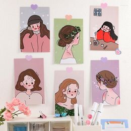 Cadeau cadeau 6pcs / pack jolies filles cartes de papier scrapbooking chambre fond décorations murales papeterie