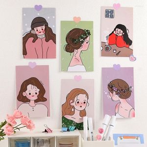 Geschenkwikkeling 6pcs/pack Pretty Girls Paper Cards Scrapbooking Room Achtergrond Wall Decorations briefpapier