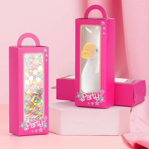 Enveloppe cadeau 6pcs Pinkheld Paper Box Bride Candy Candy Packag Sac Birthday Emballage Party Supplies Hands Sac à main