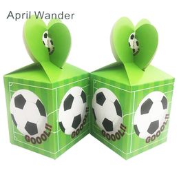 Geschenkverpakking 6 stuks mooie voetbal snoepdoos voor voetbal verjaardagsfeestje decoratie kindergunsten voetbal feest geschenk papieren zak benodigdheden 230621