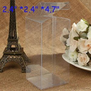 Geschenkwikkeling 6x6x12cm Clear PVC verpakkingsdoos bruiloft Dooptretherningendozen