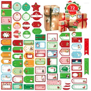 Emballage cadeau 72 pièces/4 feuilles joyeux noël autocollants décoratifs pour cadeaux emballage étiquette nominative bonhomme de neige décor festif