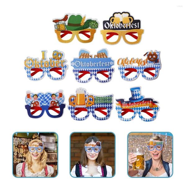 Cadeau cadeau 8 paires d'accessoires de bal Oktoberfest lunettes décors de fête vêtements décoratifs lunettes de téléphone lunettes en plastique