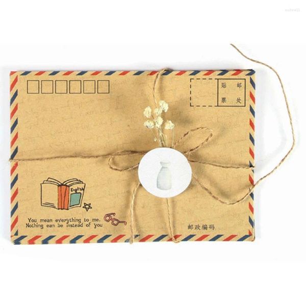 Cadeau cadeau 8 pcs enveloppe de courrier aérien vintage style occidental kraft papier lettre stockage fournitures de bureau