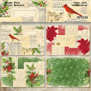 Cadeau cadeau 8 feuilles A5 Oiseau Fleur Musique Scrapbooking Matériel DIY Fond Papier Compte À La Main Scrapbook Matériaux Po Papiers