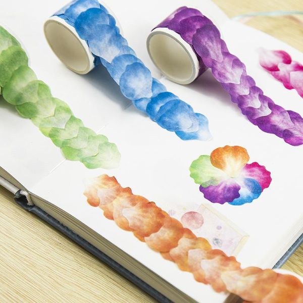 Papel de regalo 80 uds/rollo de pétalos de flores cinta Washi pegatinas de papel para diario rollo adhesivo lindo DIY Scrapbooking adhesivo de papelería