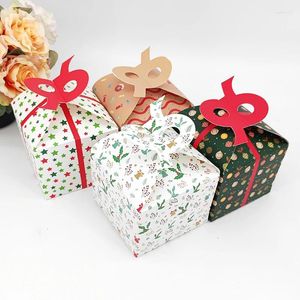 Geschenkwikkeling 8pcs Aankomst groot formaat Gingerbread Cracker Food Box Christmas Candy Boxes Navidad Cookie Jaar feestartikelen