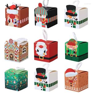 Cadeau cadeau 8pcs boîtes de Noël chocolat bonbons biscuits boîte d'emballage sac S pour la maison Navidad année 2024