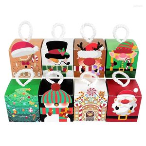 Envoltura de regalo 8 unids Caja de dulces de Navidad Muñeco de nieve Elk Santa Claus Decoraciones de embalaje para el hogar Navidad Año 2024