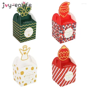 Enveloppe-cadeau 8pcs Christms Favor Boîtes avec Hanlde Decorative Paper Chocolate Holders Candy Containers For Packaging Party