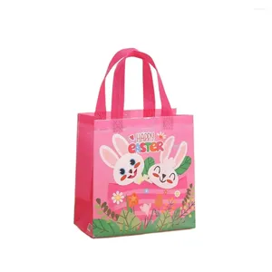 Envoltura de regalo 8pcs Pascua Empaquetado Bolsa no tejida Bolsas de compras Tela no tejida para niños