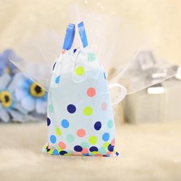 Geschenkwikkeling 8 stks Plastic zakken Big stip kleurrijke presenteert pakketten feestbenodigdheden draagbare pakketten gunst