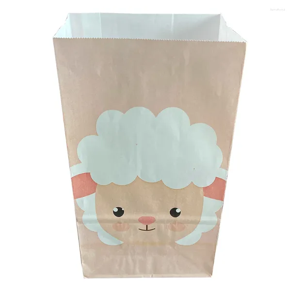 Envoltura de regalo 8 unids / set Ovejas Tratar Favor Bolsas Papel Goodie Bolsa Candy Escuela Cumpleaños Suministros para niños Eid Mubarak