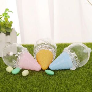 Geschenkverpakking 8 stuks transparant plastic ijsvormige snoepdozen voor verjaardag babyshower doop bruiloft snoepcontainer