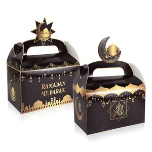 Geschenkwikkeling 8PCSSet Eid Mubarak Cake Favor Boxes Ramadan Candy Chocolates Box Muslim Party Kareem Al Adha 230522