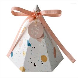 Cadeau cadeau 9 4.6cm papier de mariage boîte de bonbons baby shower enfants fête d'anniversaire petites boîtes avec ruban pour cadeaux emballage
