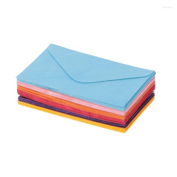 Envoltura de regalo 918A Paquete de 50 sobres coloridos 6 x 10 cm Bolsa de billeteras en efectivo para bodas Invitaciones de fiesta de baby shower Tarjetas de cumpleaños