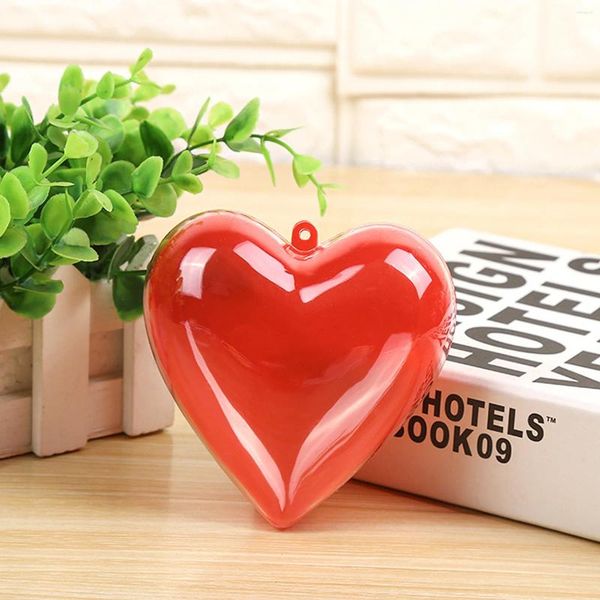 Cadeau cadeau 9pcs boîte de boule de bonbons en forme de coeur rouge coeur en plastique mini pour les tentures d'arbre de Noël de Noël de la Saint-Valentin