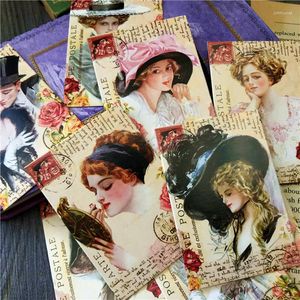 Geschenkwikkeling 9 -stcs Vintage dames en heren Junk Journal Ephemera Craft Paper Retro European Style Scrapbooking Material Supplies