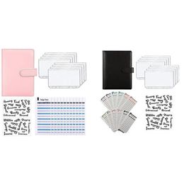 Cadeau Wrap A6 PU Cuir Notebook Binder Budget 6 Ring Cash Budget Enveloppes Système 12 pièces Feuilles de dépenses276j