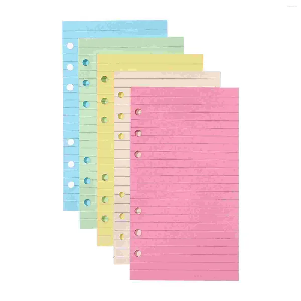 Emballage cadeau A6 recharge papier anneau planificateur liant Inserts doublé Journal cahier coloré coloré feuilles mobiles pour bloc-notes