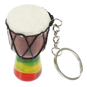 Envoltura de regalo tambor africano llavero djembe mini colgante llave anillo música instrumento colgante adorno de la tambores del congo joyas adolescentes