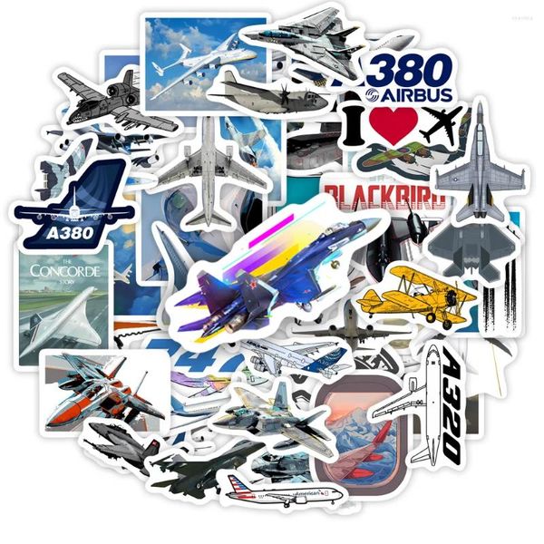 Enveloppe-cadeau Airplane Collection autocollants Aircraft Aircraft Airliner Cool Diy Decal for Phone Oploper Gottles Scrapbook Autocollant étanche